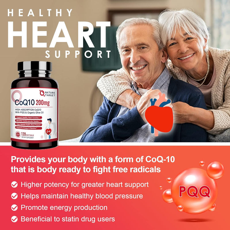 Nature Target CoQ10 + PQQ + Olive Oil, 200mg, 120 Softgels CoQ10 Rosy Brown