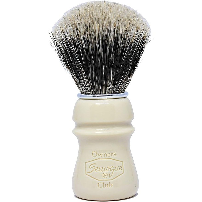 Semogue Semogue Owners Club Soc Taj Resin Finest 2 Band Badger Shave Brush Shaving Brush White Smoke