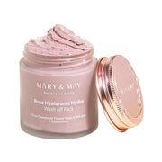 AsiaBeautyMall Mary & May Vegan Rose Hyaluronic Hydra Wash Off Pack Face Mask White Smoke