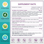 Nature Target 5-in-1 Digestive Health Probiotics with 100B CFUs + 200mg, 90 Vegan Caps Probiotic White Smoke