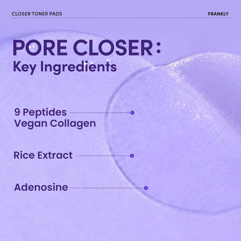 AsiaBeautyMall Frankly Closer Pore Tightening Toner Pads Toner Lotion Light Steel Blue