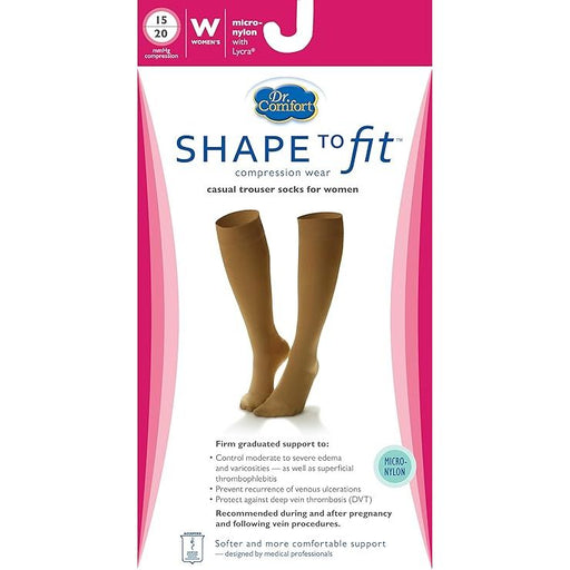 Dr. Comfort Dr. Comfort Women's Micro Nylon Graduated Compression Knee High 15-20 Mmhg Black Knee Socks White Smoke