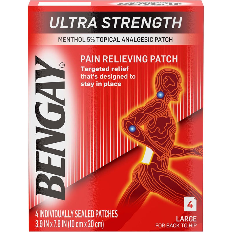 Bengay Bengay Ultra Strength Pain Relieving Patch for Back to Hip, Large 3.9 X 7.9 Inches - 4 Ct Personal Care Tomato