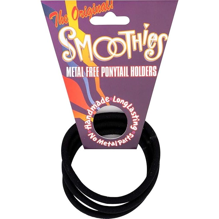 Smoothies Smoothies  Metalfree Black Combo Ponytail Holders White Smoke