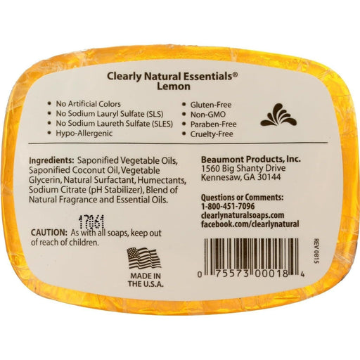 Clearly Natural Clearly Natural Essentials Lemon Glycerin Soap 4 oz Light Gray