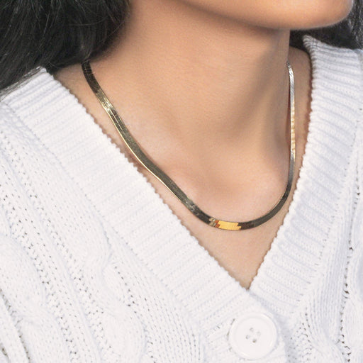 Bids.com Imperial Herringbone Chain in 10k Yellow Gold (5.00 mm) Necklaces Lavender 16 / Yellow Gold,18 / Yellow Gold,20 / Yellow Gold,22 / Yellow Gold,24 / Yellow Gold