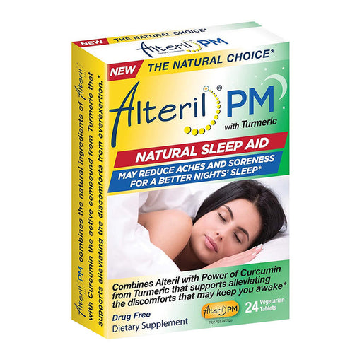 Alteril Alteril PM With Turmeric Natural Sleep Aid Tablets Snoring & Sleep Apnea Aids White Smoke