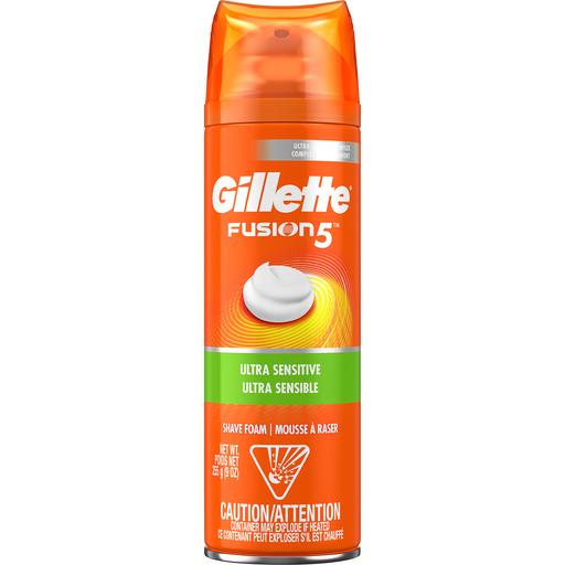 Gillette Gillette Fusion5 Ultra Sensitive Shave Foam 9 Oz Spray Bottle Personal Care Tomato