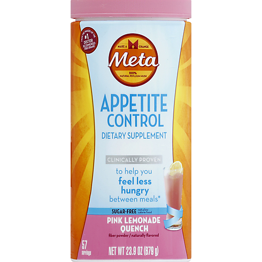 Meta Meta Appetite Control, Fiber Powder, Pink Lemonade Quench 23.9 Oz Health & Beauty Light Gray