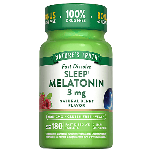 Nature's Truth Nature's Truth Melatonin, 3 Mg, Fast Dissolve Tablets, Natural Berry Flavor Vitamins & Supplements White Smoke