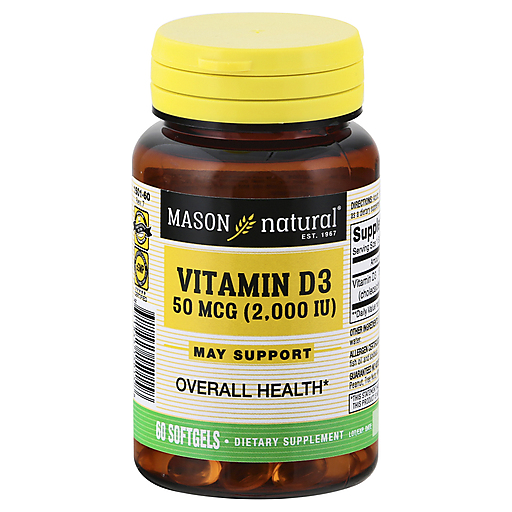 Mason Natural Mason Natural Vitamin D 2000 IU Softgels Ultra Strength - 60ct Vitamins & Supplements White Smoke