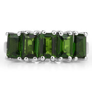 Bids.com 3.25 Carat Genuine Chrome Diopside .925 Sterling Silver Ring Rings Dark Slate Gray size 7.00,size 6.00,size 8.00,size 9.00,size 10.00,size 5.00