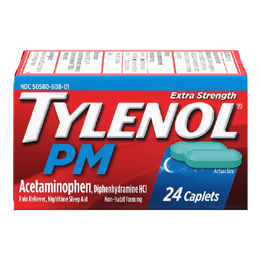 Tylenol PM Tylenol PM Extra Strength Acetaminophen 24 Caplets Health & Beauty White Smoke