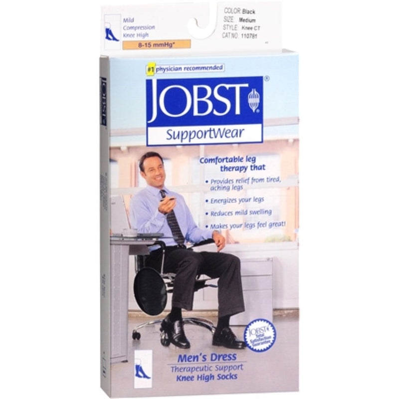 Jobst Jobst Men'S Dress Socks - Knee High, Mild Compression, Black, Medium - 1 Pair Plumbing Fittings & Supports White Smoke