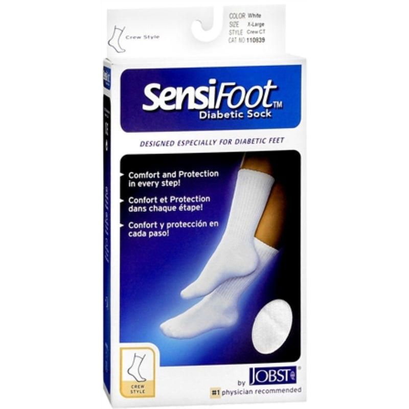 Jobst Jobst Sensifoot 8 - 15 Diabetic Crew Socks White Ex-large Health & Beauty White Smoke