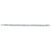 Bids.com .925 Sterling Silver 16.0 Cttw Oval Blue Topaz and Diamond Accent Tennis X Link Bracelet (I-J Color, I1-I2 Clarity) - Size 7" Inch Bracelets Lavender White.Sterling Silver / 7