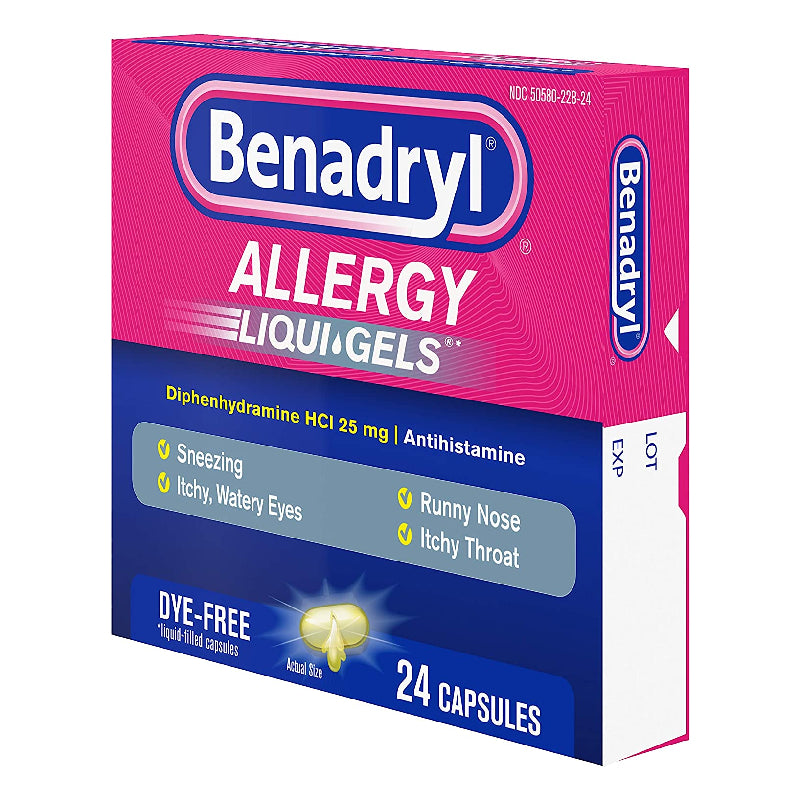 Benadryl Benadryl® Allergy Dye-Free Liqui-Gels – 24 Capsules Health & Beauty White Smoke