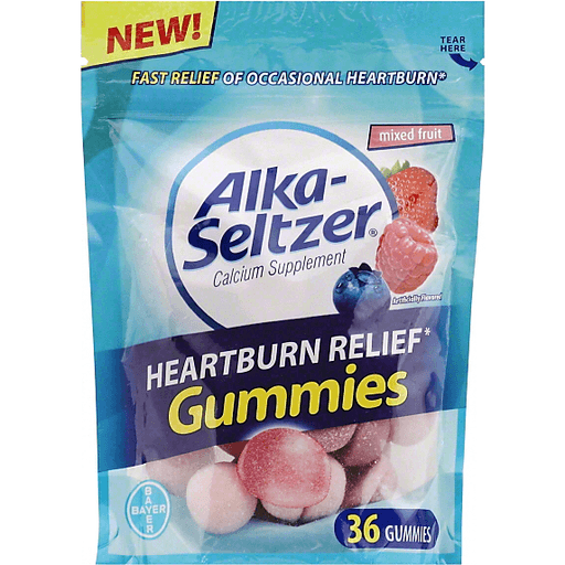 Alka-Seltzer Alka Seltzer Heartburn Relief, Gummies, Mixed Fruit Health & Beauty White Smoke