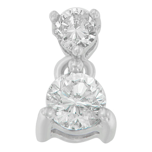 Bids.com 14K White Gold 1/2 cttw Round Cut Diamond Pendant Necklace (I-J, I1-I2) Necklaces White Smoke White.Gold / 18