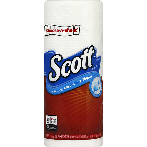 Scott Scott Paper Towels Choose-A-Sheet, White, 1 Value Roll Paper Towels Seashell