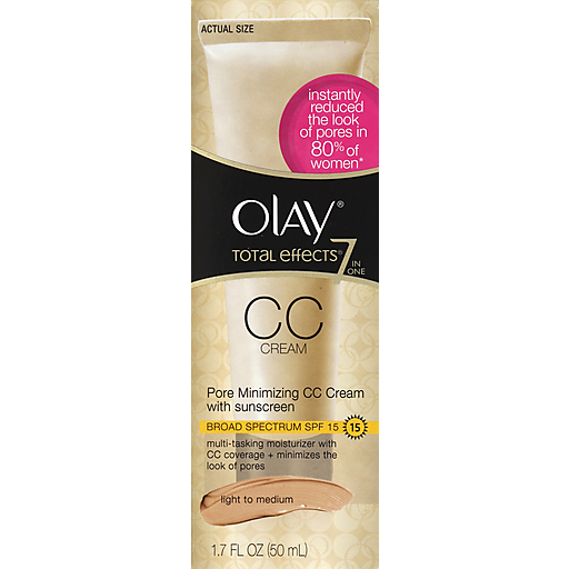 Olay Olay Total Effects Pore Minimizing CC Cream Light To Medium -1.7 Oz Sunscreen Black