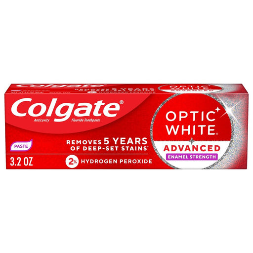 Colgate Colgate Optic White Advanced Enamel Strength Toothpaste with 2% Hydrogen Peroxide Mint 3.2 OZ Toothpaste Firebrick