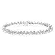 Bids.com .925 Sterling Silver 1/2 Cttw Diamond Miracle-Set 7" Tennis Bracelet (I-J Color, I3 Clarity) Bracelets White Smoke White.Sterling Silver / 7