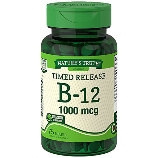 Nature's Truth Nature's Truth Time Released 1000 Mcg  Vitamin B-12  75 Tablets Vitamins & Supplements White Smoke