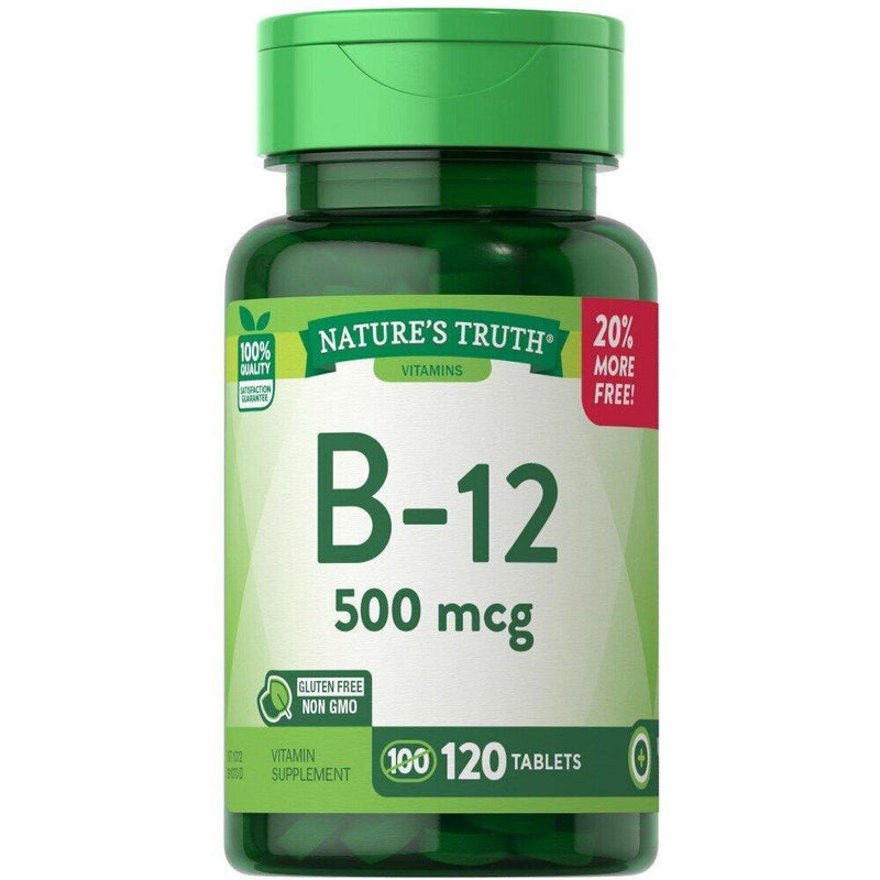 Nature's Truth Nature's Truth Vitamin B 12, 500 Mcg, Tablets Vitamins & Supplements White Smoke