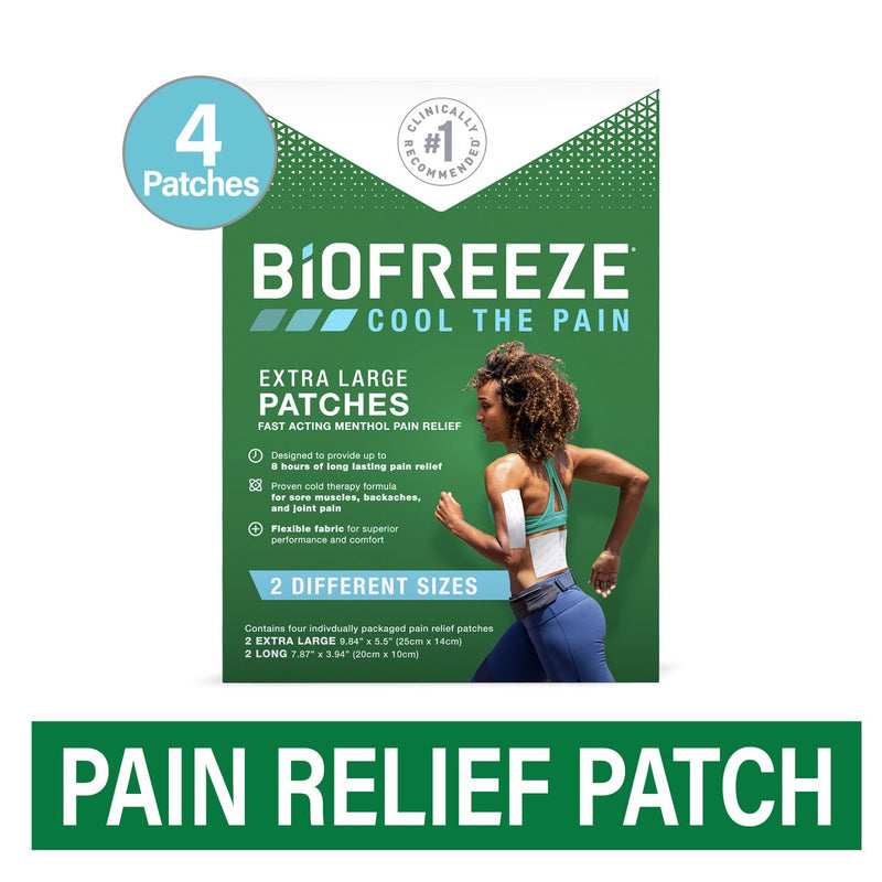 Biofreeze Biofreeze Menthol Pain Relief Patches Extra Large Health & Beauty White Smoke