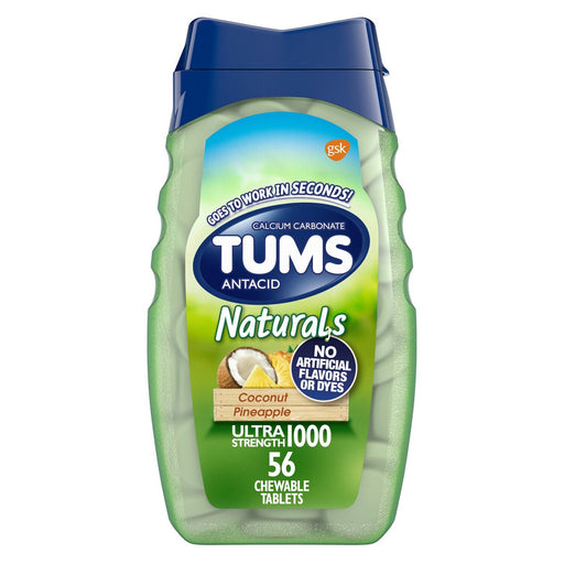 Tums Tums Naturals Ultra Strength Antacid Chewable Tablets - Coconut Pineapple - 56ct Pineapples White Smoke