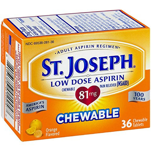 St. Joseph St. Joseph Orange Flavored Tablets 81 Mg Chewable Low Dose Aspirin Health & Beauty White Smoke