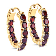 Bids.com 4.00 Carat Genuine Garnet .925 Sterling Silver Earrings Earrings White Smoke