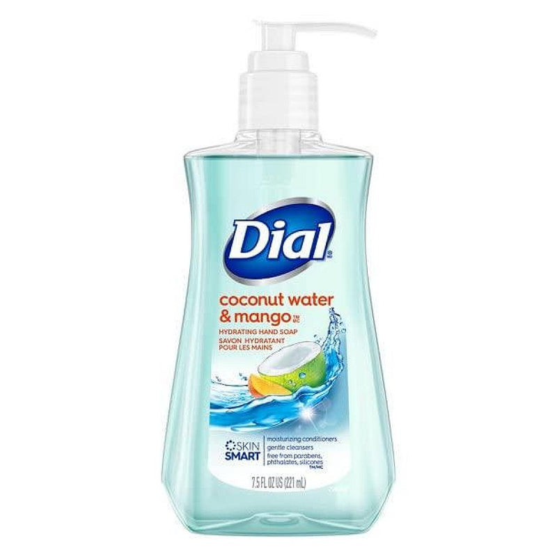 Dial Dial Antimicrobial Liquid Hand Soap, Coconut Water & Mango, Pump Bottle, 7.5 Fl Ounce Liquid Hand Soap White Smoke