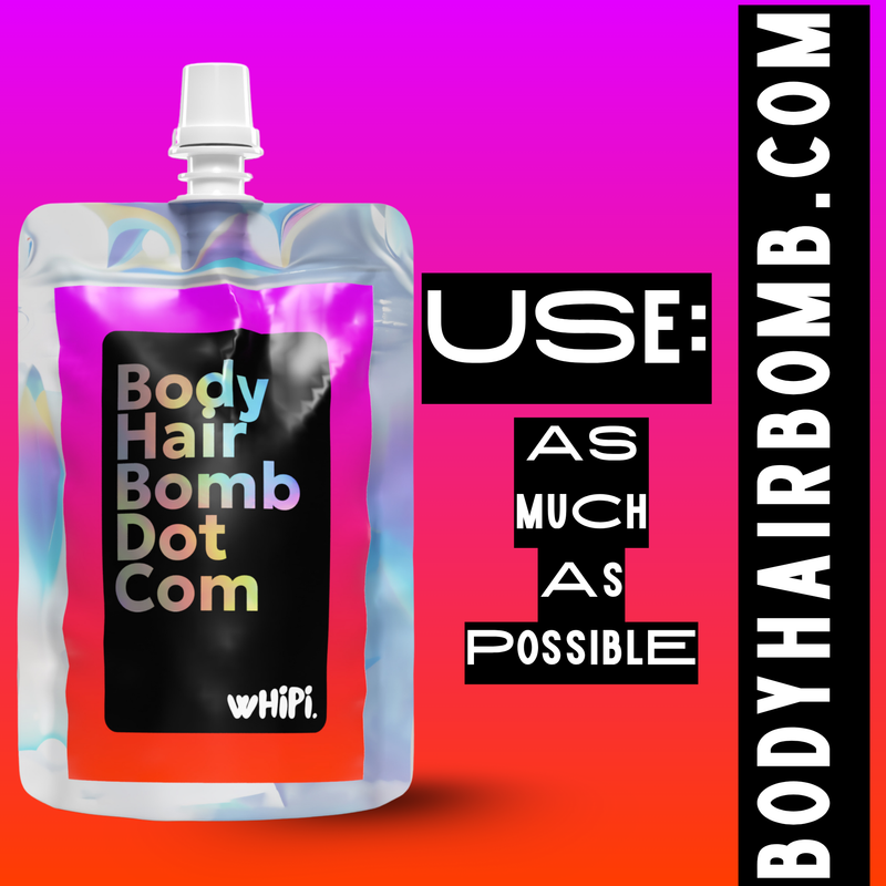Whipi Co Body Hair Bomb Dot Com- Everything Cream Black 5 oz,1 oz