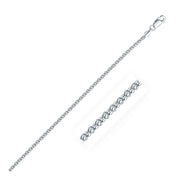 Bids.com Rhodium Plated 2.5mm Sterling Silver Popcorn Style Chain Necklaces White Smoke 16 / Sterling Silver,18 / Sterling Silver,20 / Sterling Silver,24 / Sterling Silver