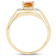 Bids.com 14K Yellow Gold Plated 1.36 Carat Genuine Citrine & White Topaz .925 Sterling Silver Ring Rings White Smoke size 10.00,size 10.50,size 11.00,size 12.00,size 13.00,size 9.00,size 6.00,size 7.00,size 8.00,size 5.00