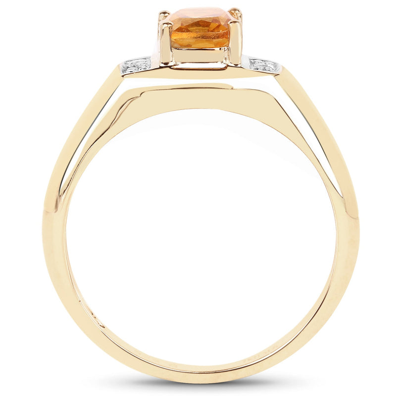 Bids.com 14K Yellow Gold Plated 1.36 Carat Genuine Citrine & White Topaz .925 Sterling Silver Ring Rings White Smoke size 10.00,size 10.50,size 11.00,size 12.00,size 13.00,size 9.00,size 6.00,size 7.00,size 8.00,size 5.00