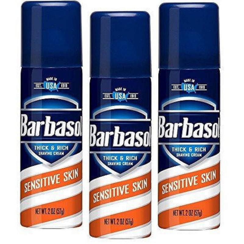 Barbasol Barbasol Sensitive Skin Thick & Rich Shaving Cream For Men, Travel 2oz Shaving Cream White Smoke