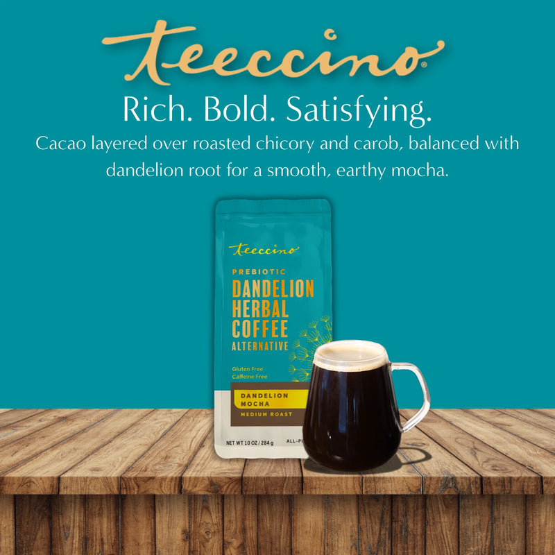Teeccino Dandelion Mocha Herbal Coffee Herbal Coffee Dark Cyan Trial Size