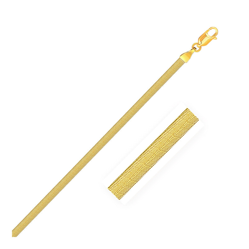 Bids.com Imperial Herringbone Bracelet in 10k Yellow Gold  (2.80 mm) Bracelets White Smoke 7 / Yellow Gold