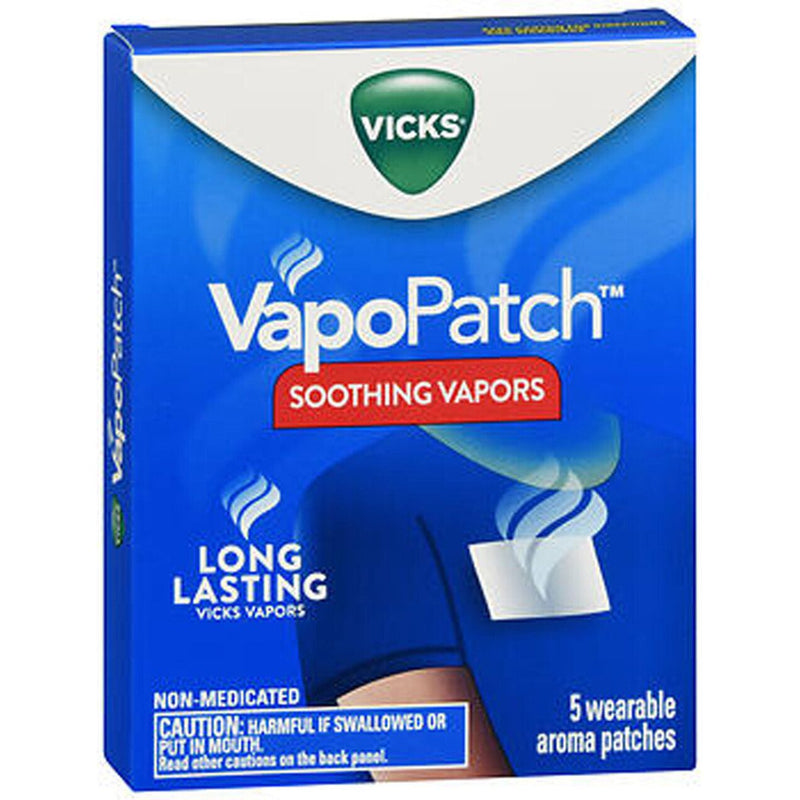 Vicks Vicks  VapoPatch  Non  Medicated  Soothing Vapors Wearable Aroma Patches 5Ea Health & Beauty Royal Blue
