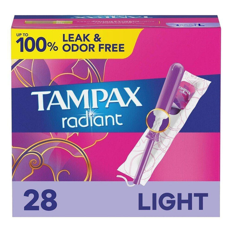 Tampax Tampax Radiant Tampons Light Absorbency, Unscented Tampons Violet Red