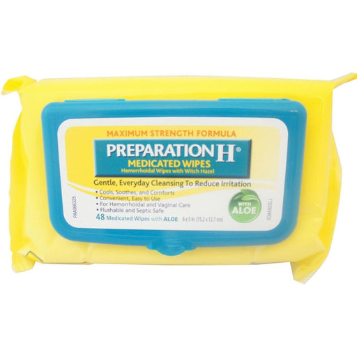 Preparation H Preparation H Hemorrhoidal Wipes, With Witch Hazel, Medicated, Maximum Strength Formula Health & Beauty White Smoke