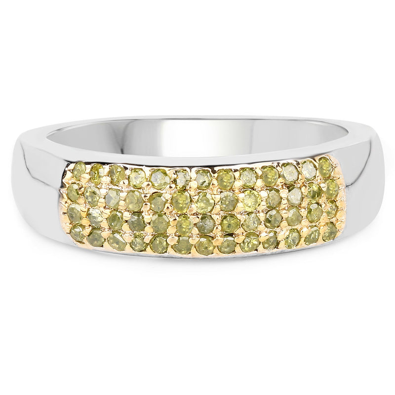 Bids.com 0.22 Carat Genuine Yellow Diamond .925 Sterling Silver Ring Rings White Smoke size 6.00,size 7.00,size 8.00,size 9.00