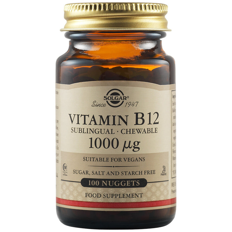 Solgar Solgar Sublingual Vitamin B 12, 1,000 Mcg, 100 Nuggets Vitamins & Supplements Gray