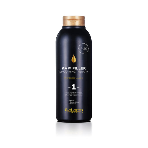VIP Extensions Salerm Cosmetics Kaps Filler Smoothing Therapy 1 Treatment Shampoo 18.3 oz Shampoo Black