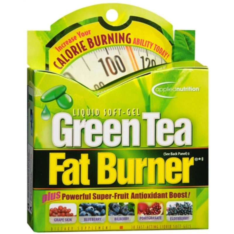 Green Tea Fat Burner Green Tea Fat Burner Applied Nutrition Liquid Soft-Gels 30 Soft Gels Fitness & Nutrition White Smoke