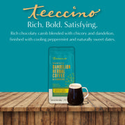 Teeccino Dandelion Mocha Mint Herbal Coffee Herbal Coffee Dark Cyan 10 ounce ground,5lb ground,Trial Size