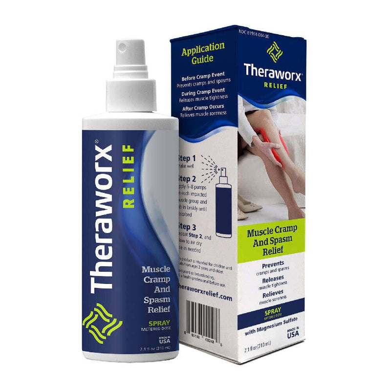 Theraworx Theraworx Relief Muscle Cramp Spasm Relief Spray 7.1 Oz Health & Beauty White Smoke